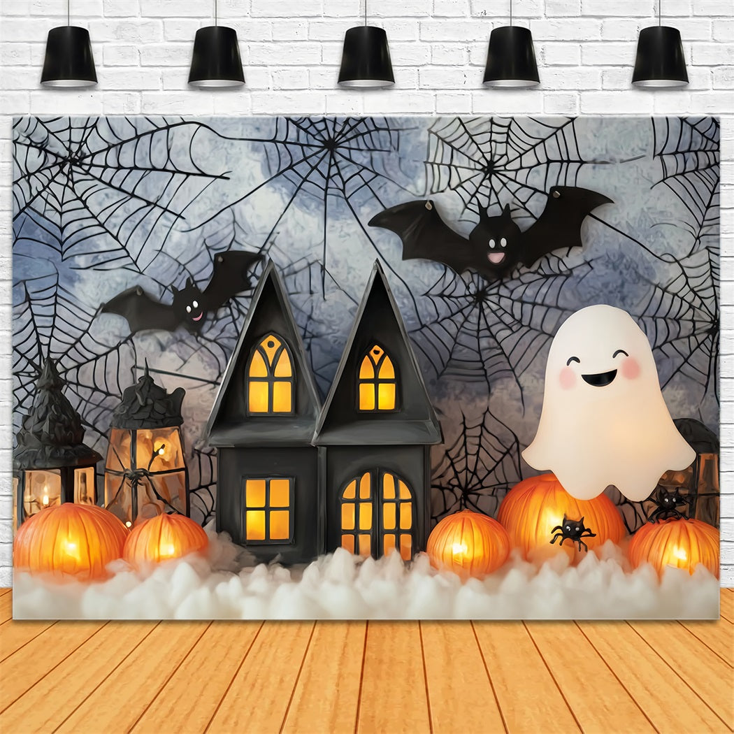 Halloween Bat Backdrop Cute Ghost Pumpkin Lantern Halloween Backdrop Ideas TWW59-71