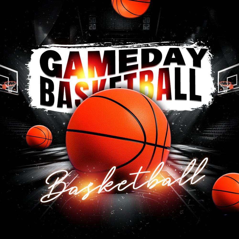 Basketball Backdrops Neon Hoop Night Sports Theme Backdrop TWW6-11