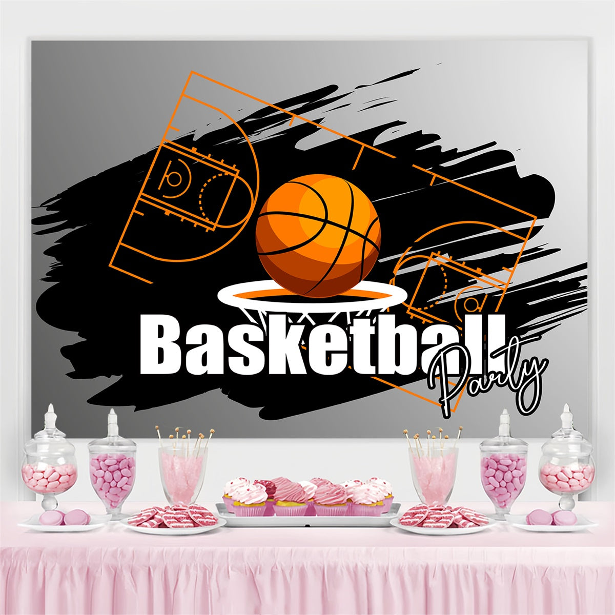Basketball Photo Backdrop Graffiti Hoop Party Sports Photo Backdrop TWW6-24