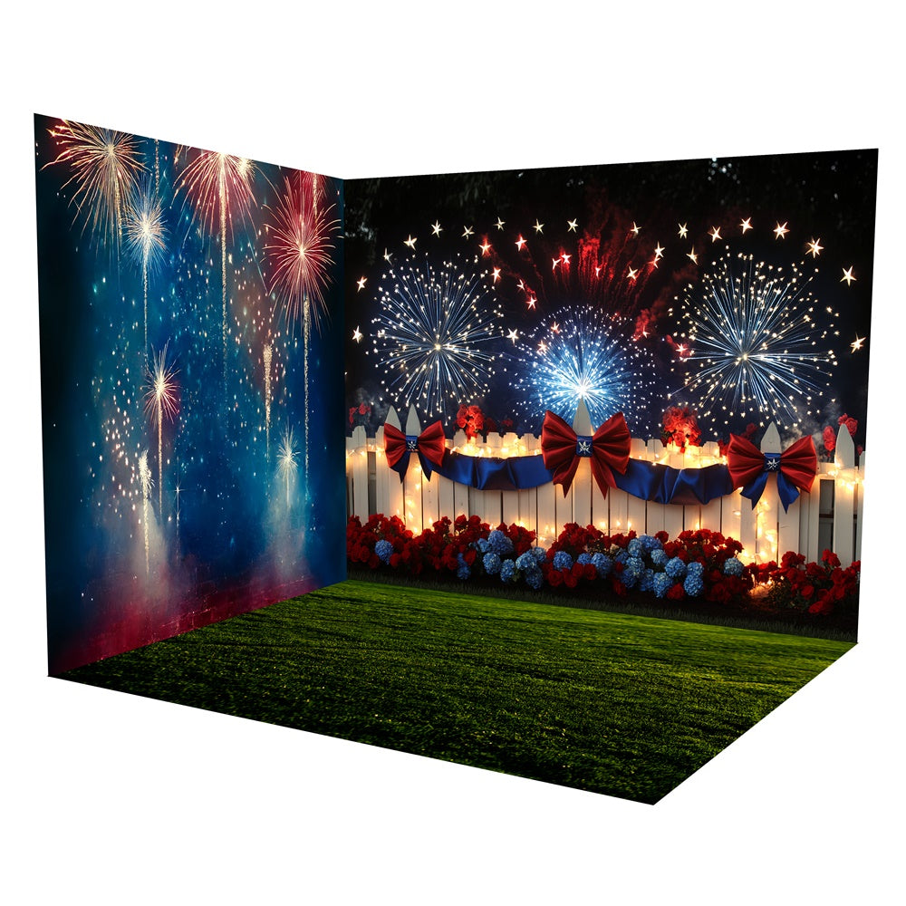 4th of July Fireworks Backdrop Sparkle Night Backdrop Room Set TWW6-31
