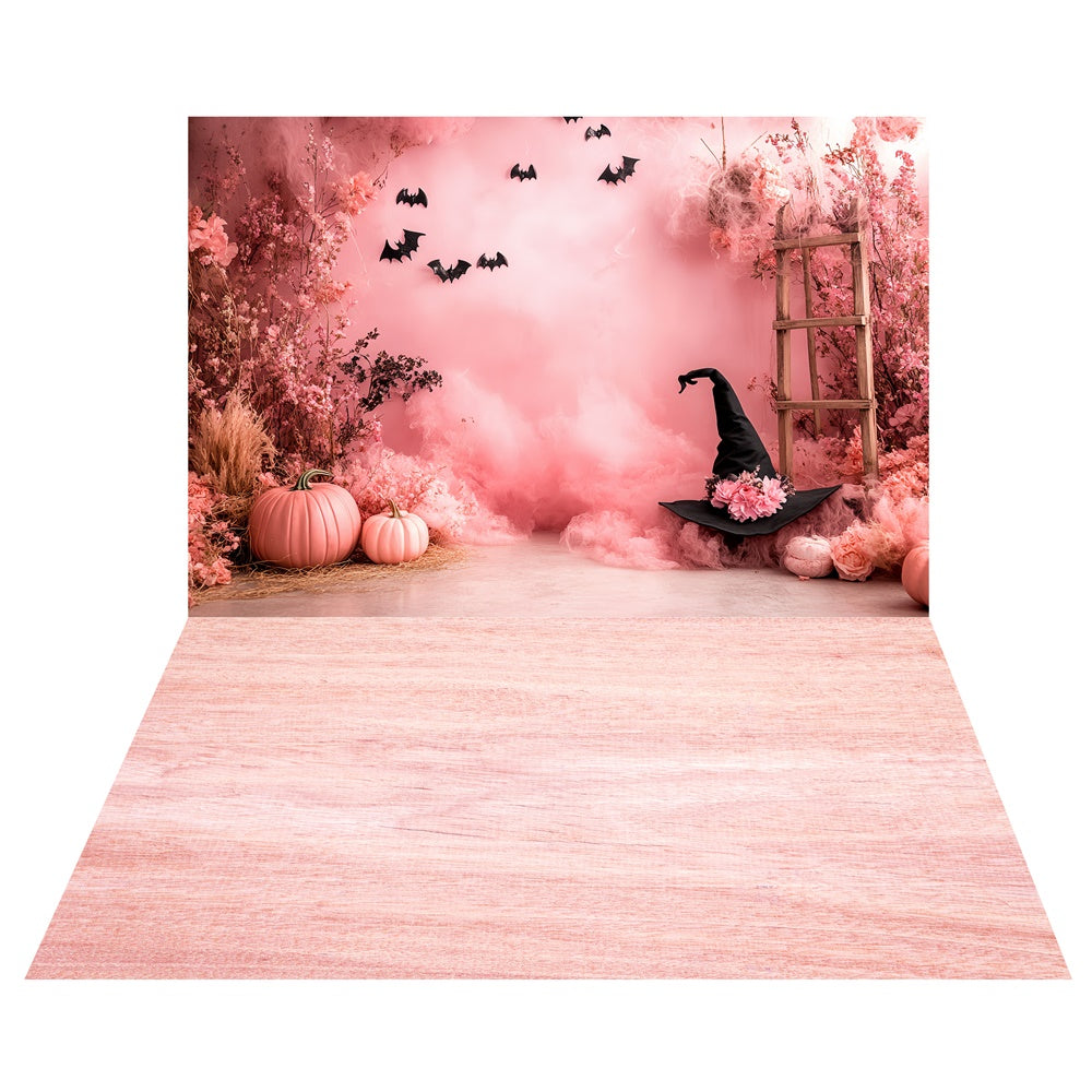 Pink Witch Garden Backdrop+Blush Plank Floor Backdrop TWW6-55
