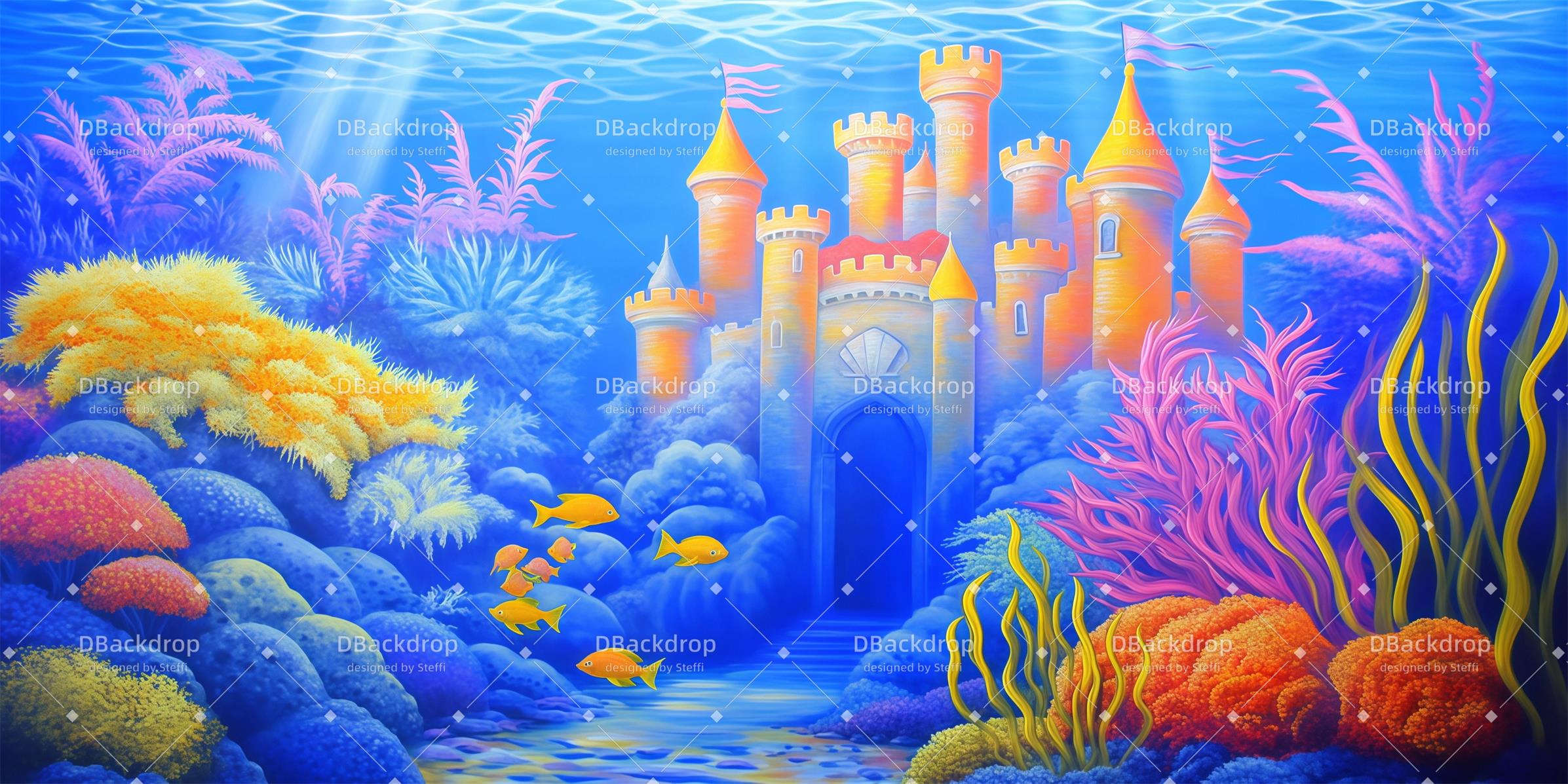 Church Stage Backdrops Undersea Castle Movie Theater Backdrop CSH59-T62