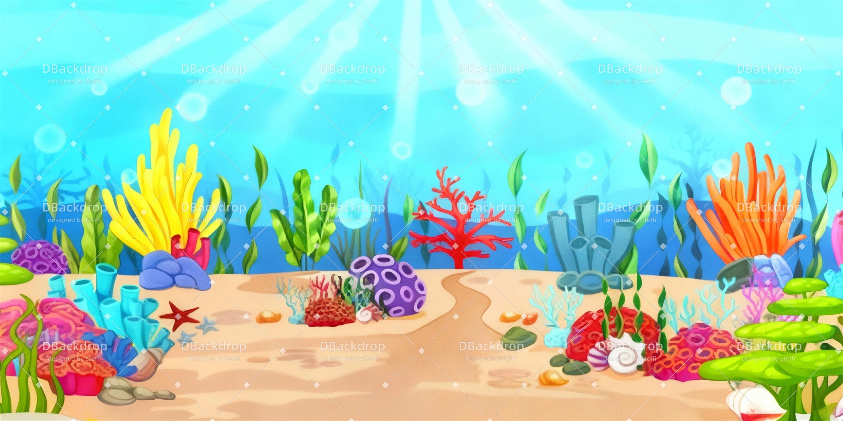 Theater Stage Backdrops Underwater World School Play Backdrop CSH59-T86