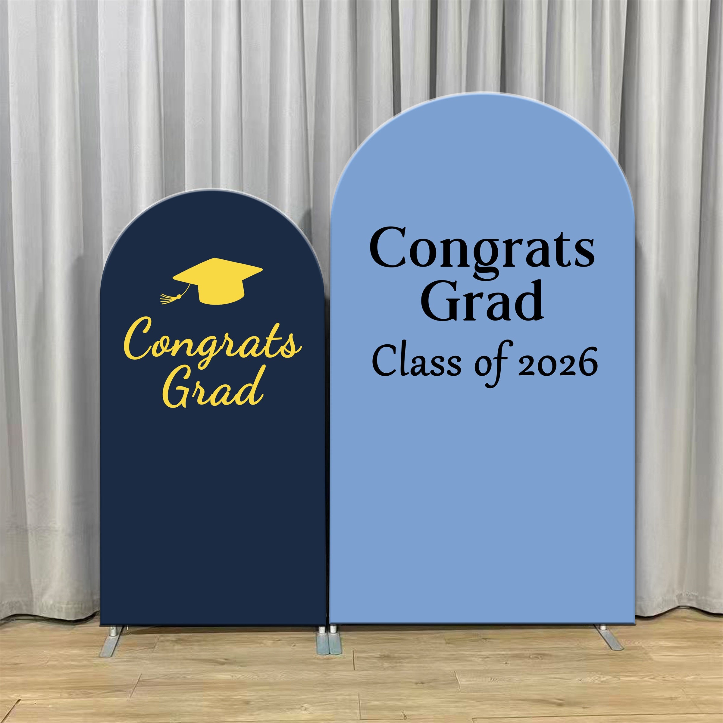 Premium Graduation Backdrop Navy Blue Dual Grad High Quality Graduation Backdrop ZTT64-1