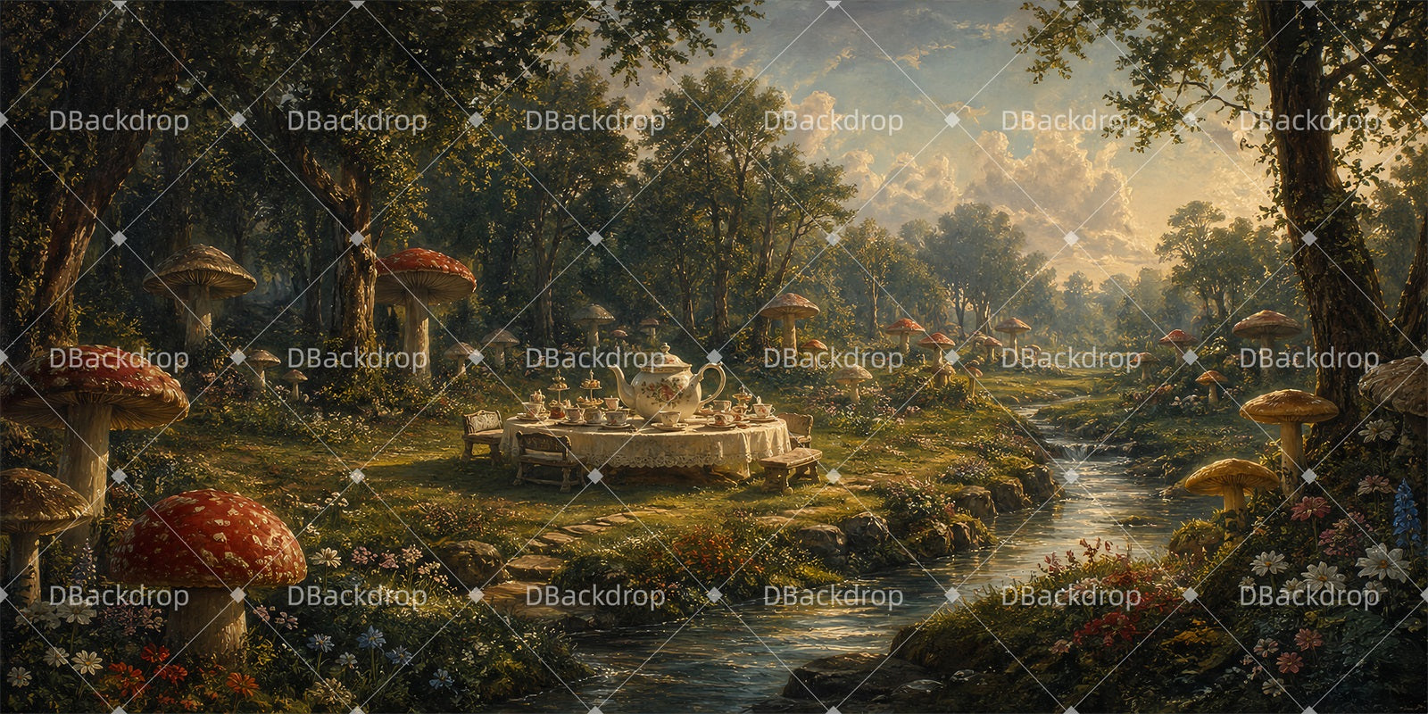Performance Backdrop Enchanted Tea Party Forest Stage Backdrop ZTT64-T3