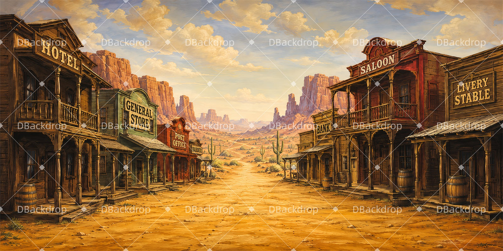 Western Backdrops Frontier Street VBS Backdrops ZTT65-T3