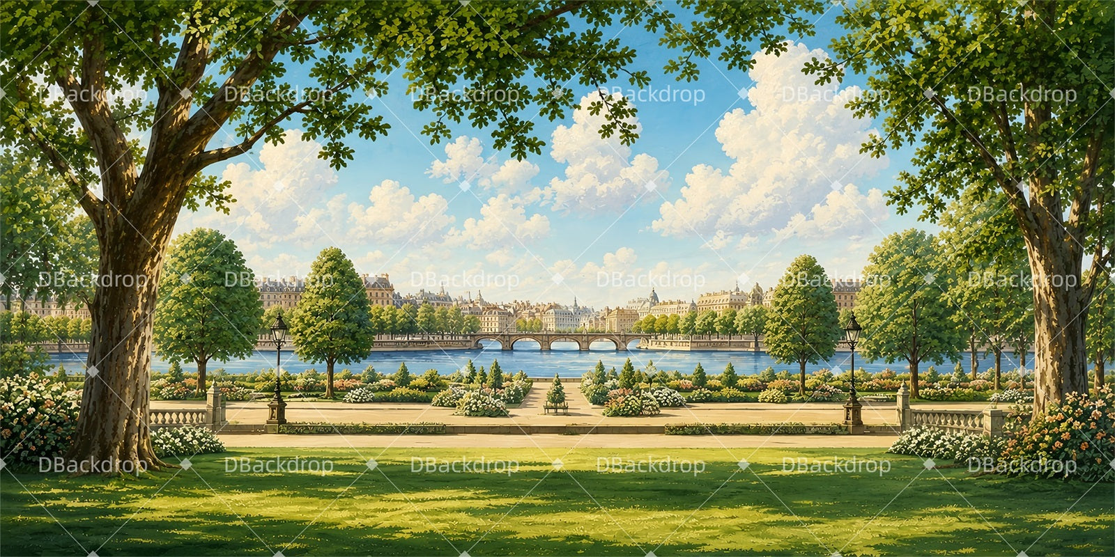 Theater Backdrops For Sale Paris Garden Performance Backdrops ZTT66-T84