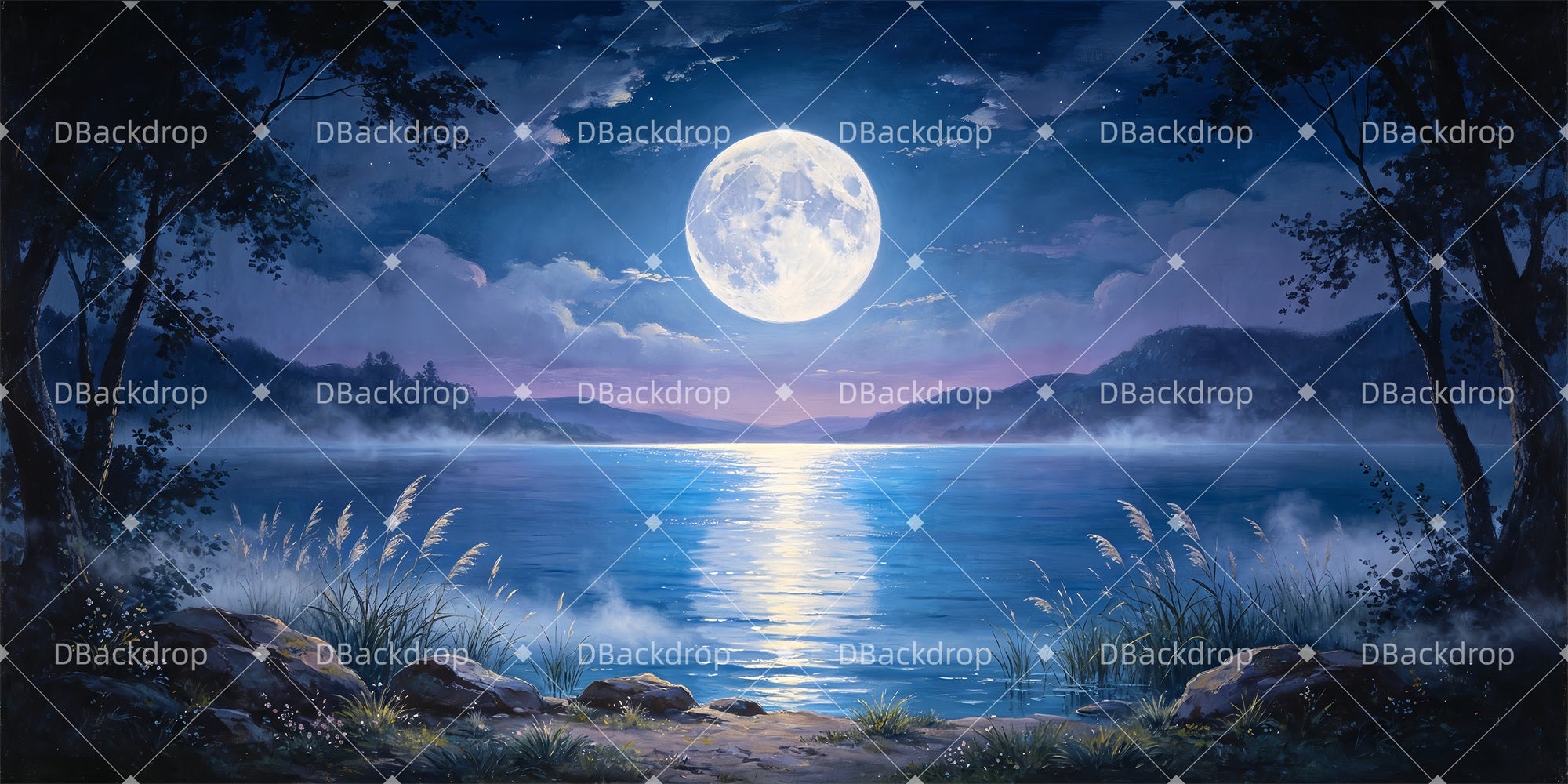 Stage Scenery Backdrops Lunar Lakeshore Movie Theater Backdrop ZTT66-T91