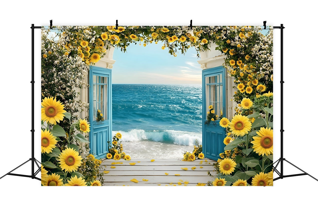 Sunflower Backdrop Beach Arch Summer Backdrop ZXY3-16