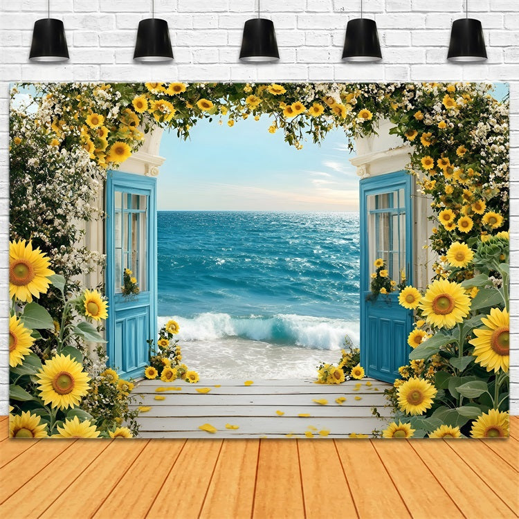 Sunflower Backdrop Beach Arch Summer Backdrop ZXY3-16