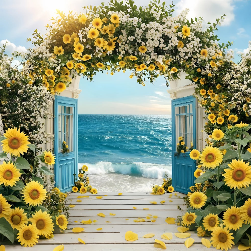 Sunflower Backdrop Beach Arch Summer Backdrop ZXY3-16
