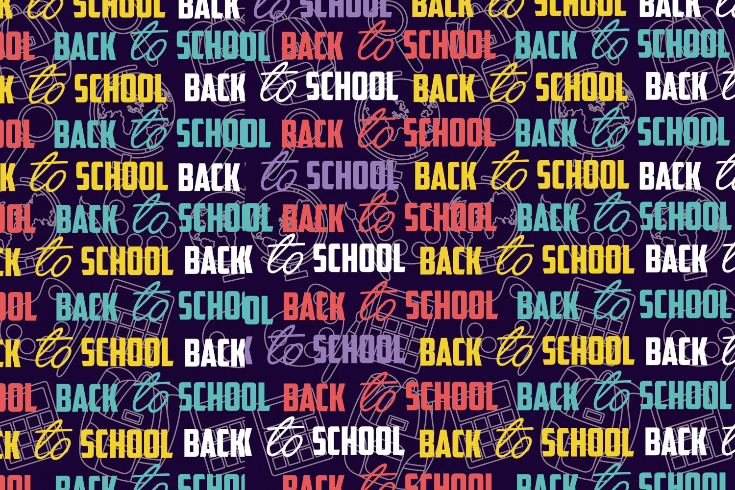 Back to School Colorful Printed Photography Backdrop BRP7-41