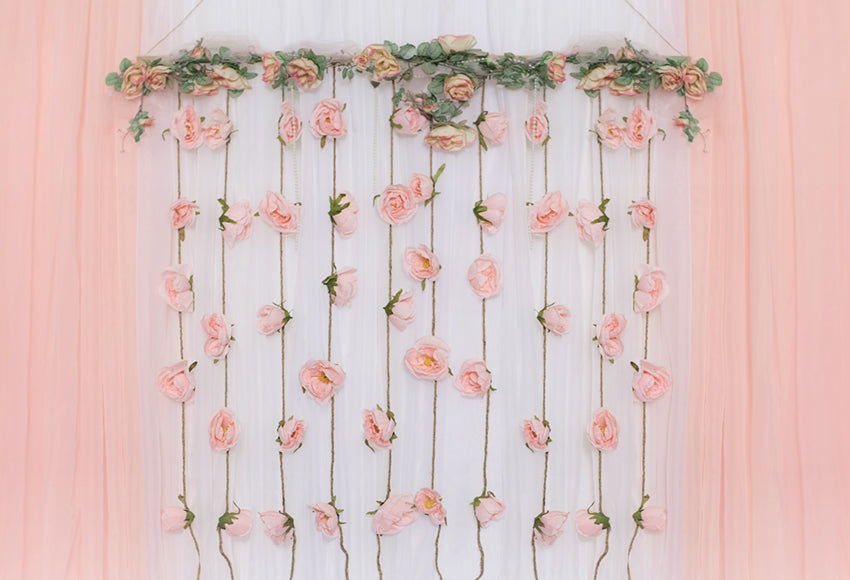 Flowers Decorations White Wood Photography Backdrop