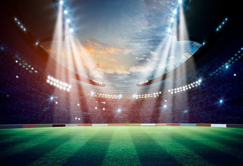 Night Football Field Spotlights s Sports Photo Booth Backdrop M063