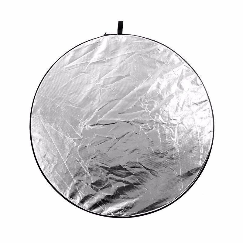 Light Reflector 2-in-1 Gold Sliver 43 Inch/110cm Round Collapsible Multi Disc with Carrying Case for Studio