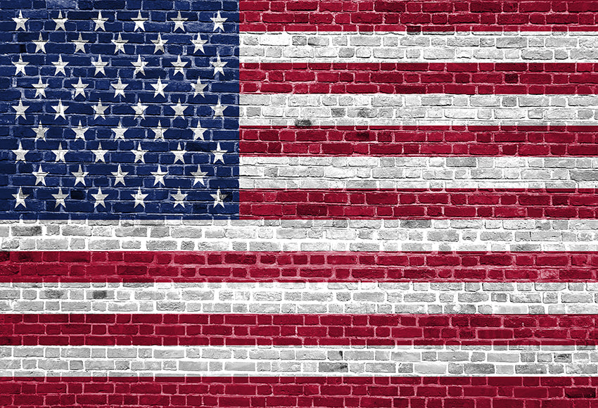 American Flag Brick Patriotic Photo Studio Backdrop
