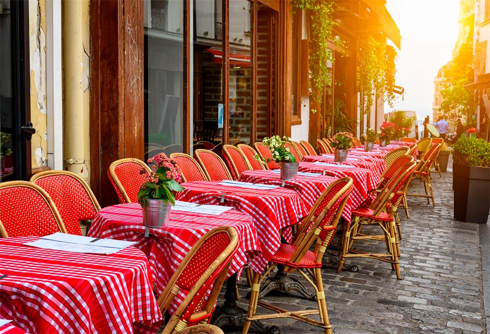 France Paris Cafe Street Photography Backdrop