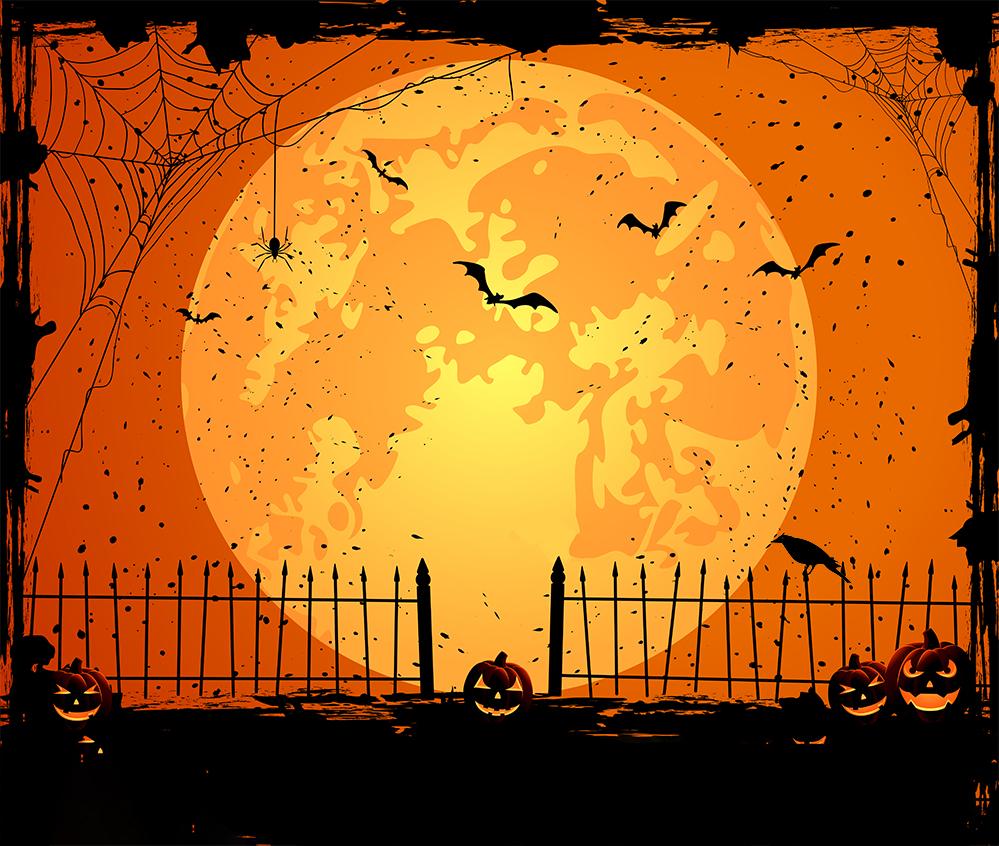 Halloween Fired Moon Night Backdrop for Photo Studio DBD-H19023