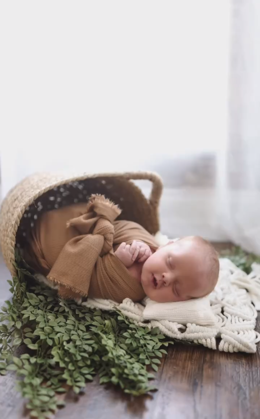 Handmade woven basket newborn child photography props SYPJ8