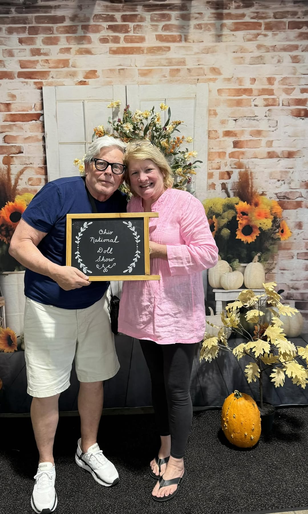 Autumn Sunflower Pumpkin Brick Wall Backdrop RR7-116