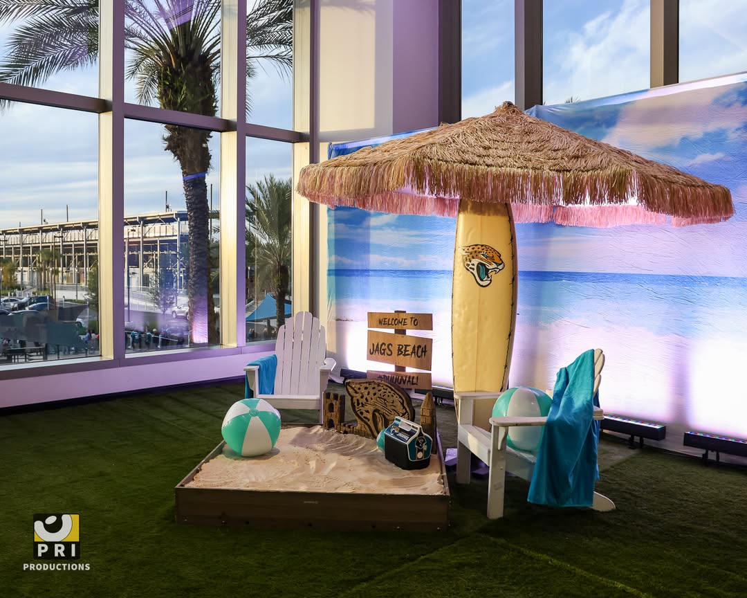 Ocean Beach Blue Sky Backdrop for Holiday Party G-512