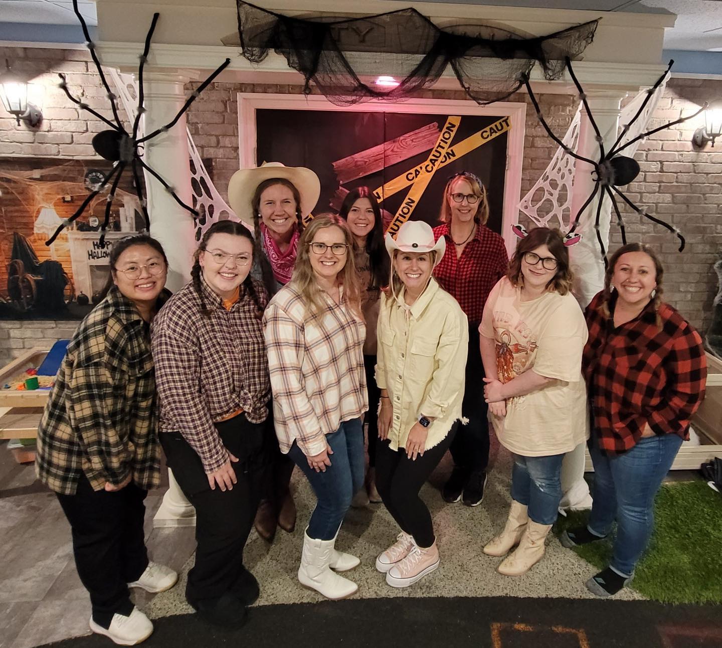 Halloween Scary Room Spider Web Backdrop M8-49