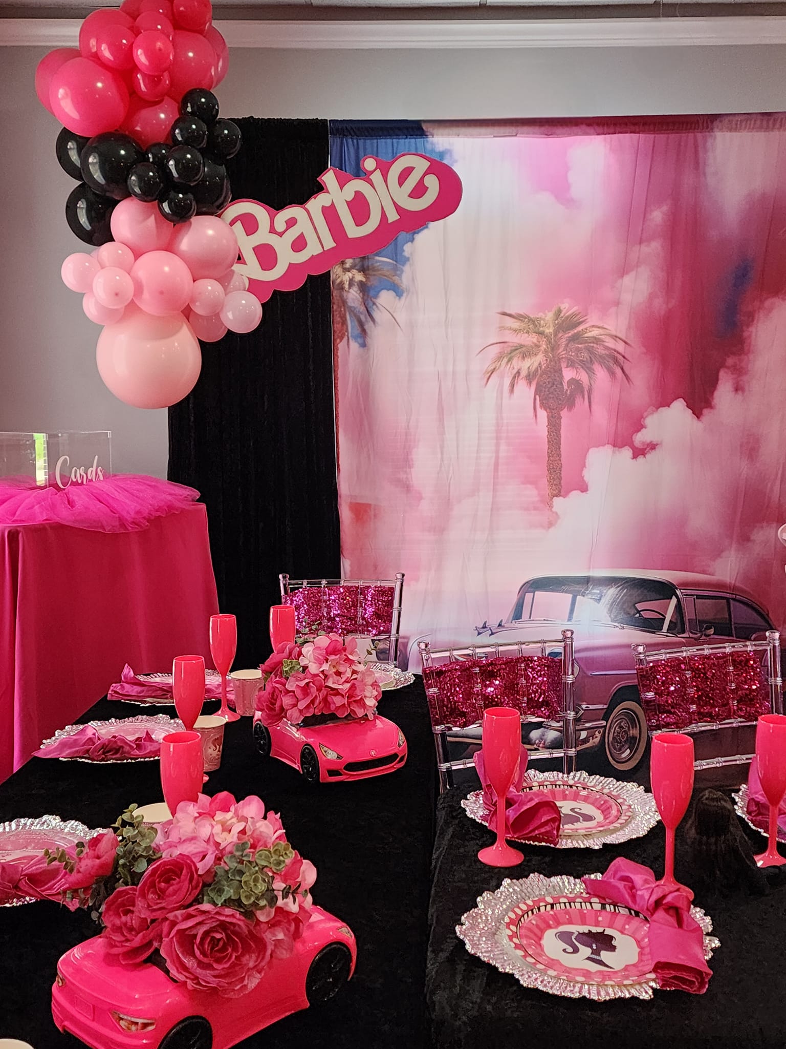 Fantasy Doll Desert Pink Car Backdrop M7-95