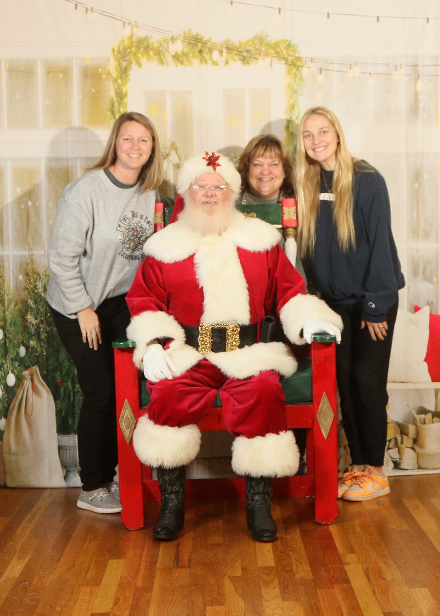 Christmas Tree Decorated Door Porch Backdrop M6-86