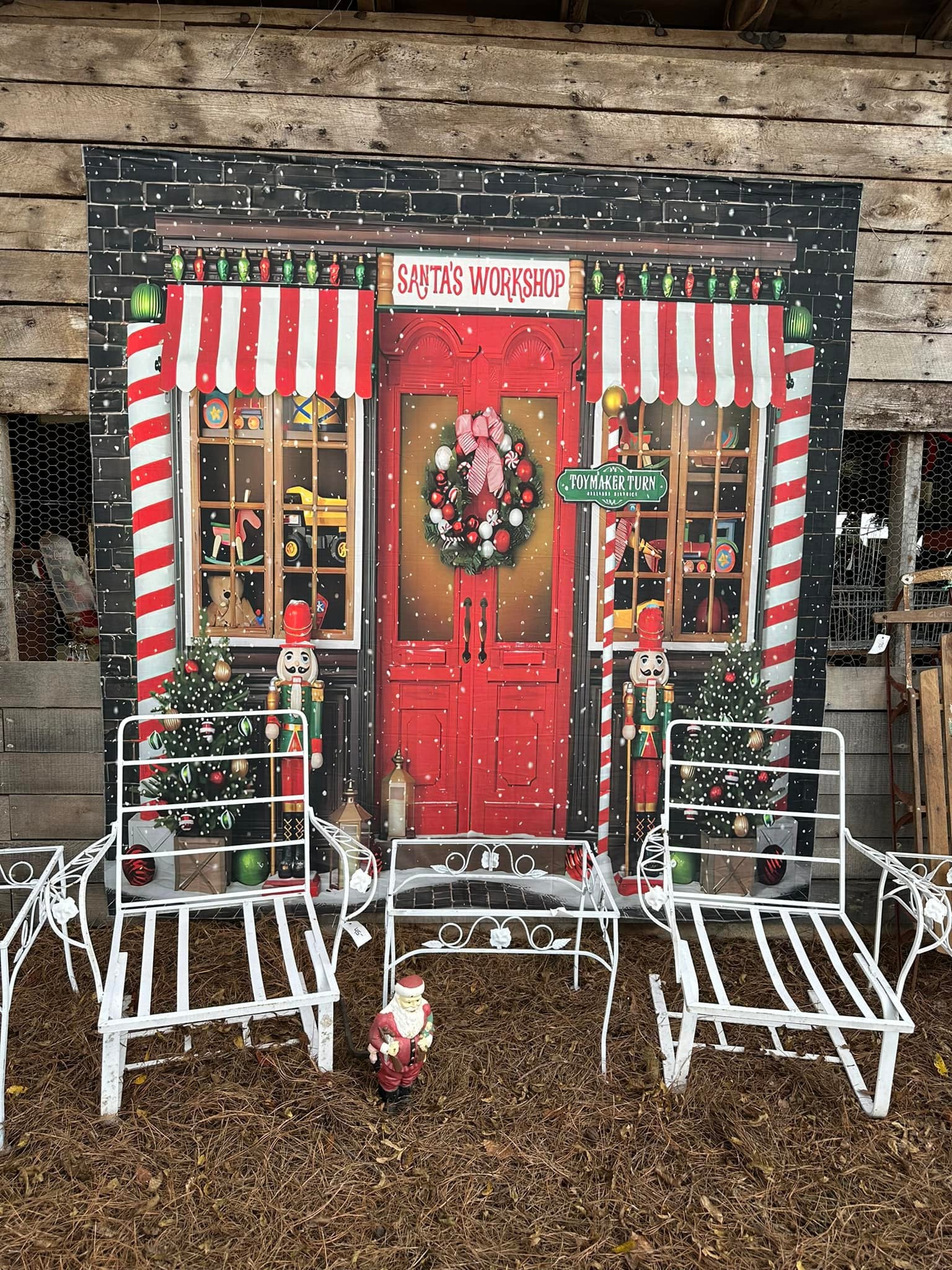 Santa's Workshop Nutcracker Christmas Backdrop M6-93