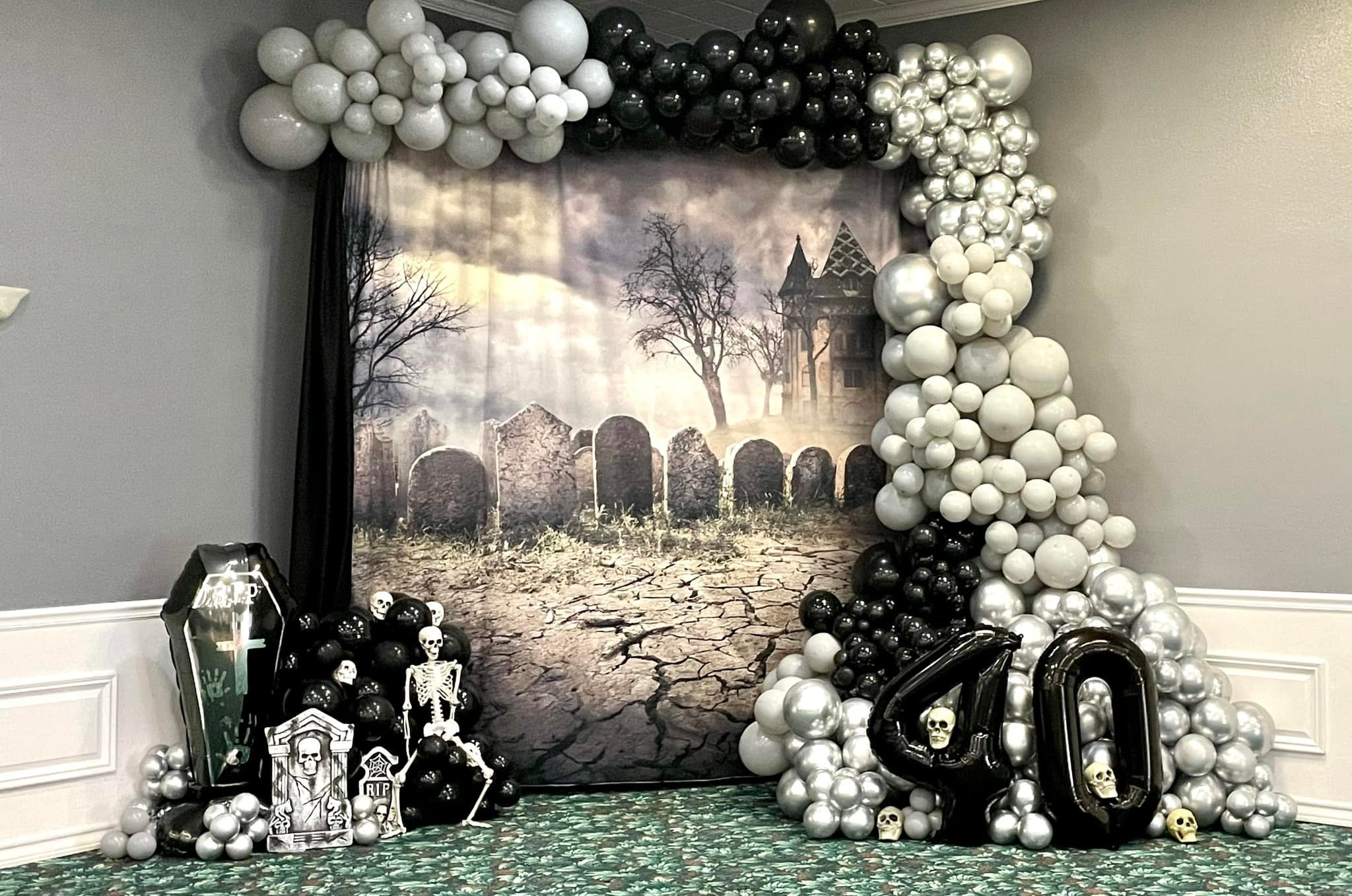 Castle Gaveyard Halloween Photo Booth Backdrop DBD-19026