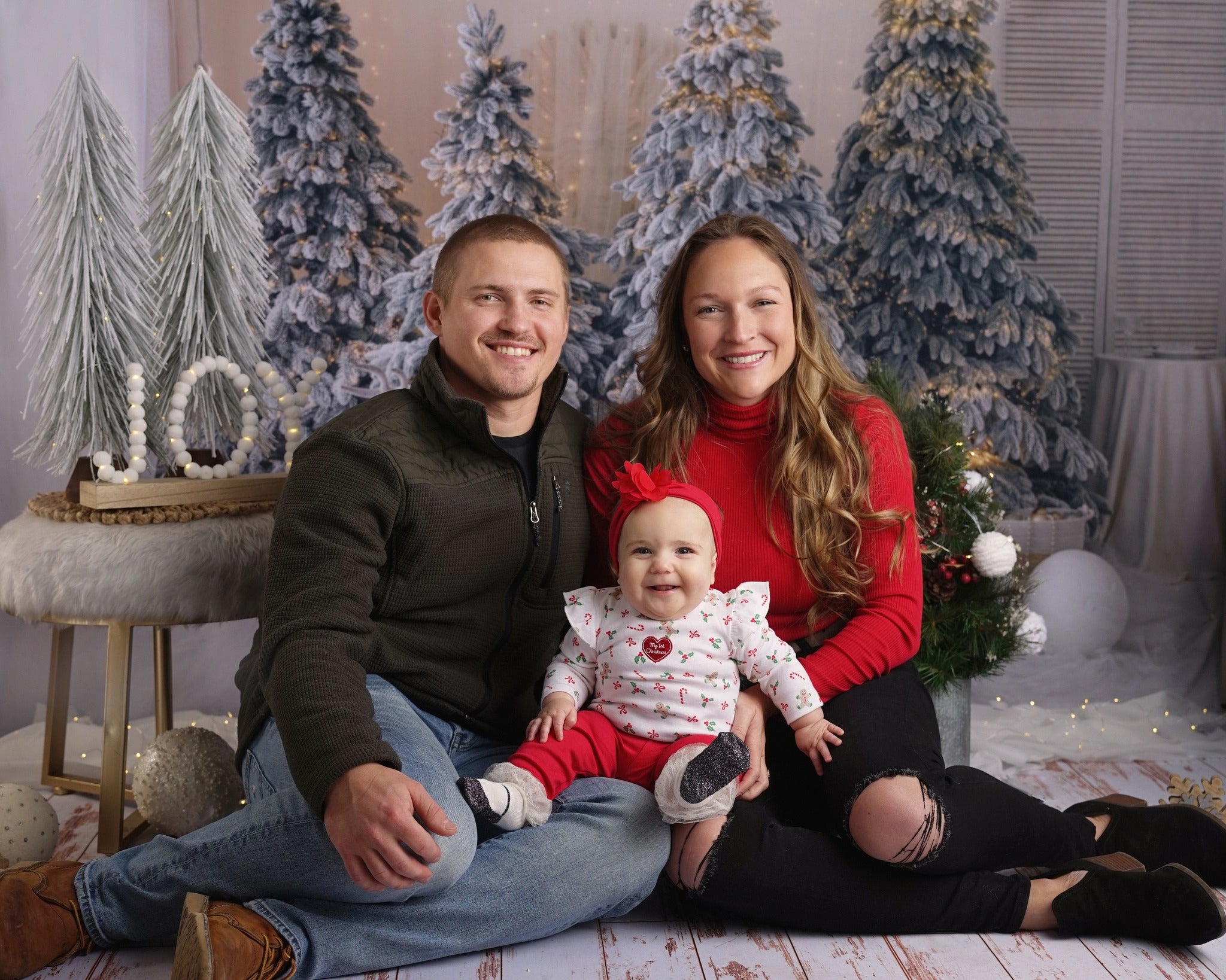 Christmas Tree Elk Decoration Photography Backdrop M10-06