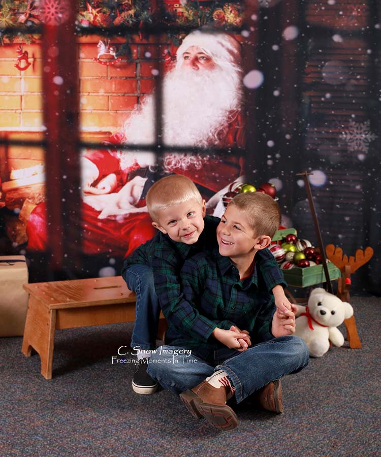 Snowy Christmas Santa Claus Photo Backdrop M7-08