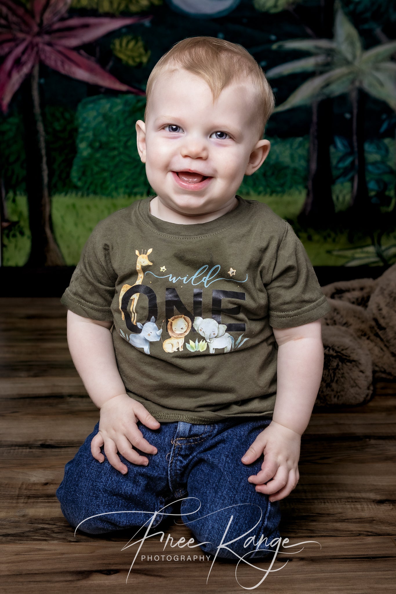 Newborn Baby Jungle Backdrop for Photography NB-219