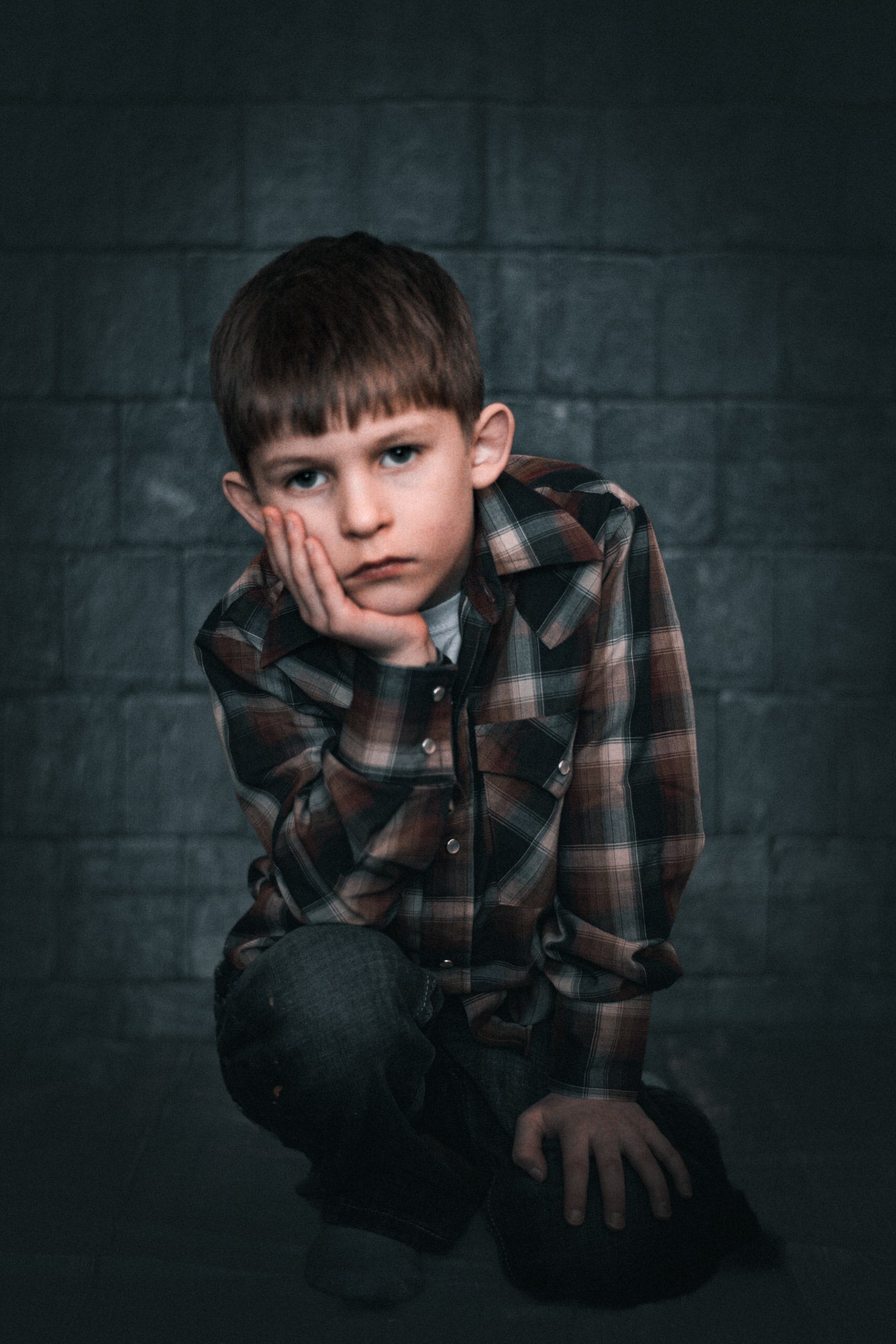 Black Grunge Brick Wall Photography Backdrops J03803
