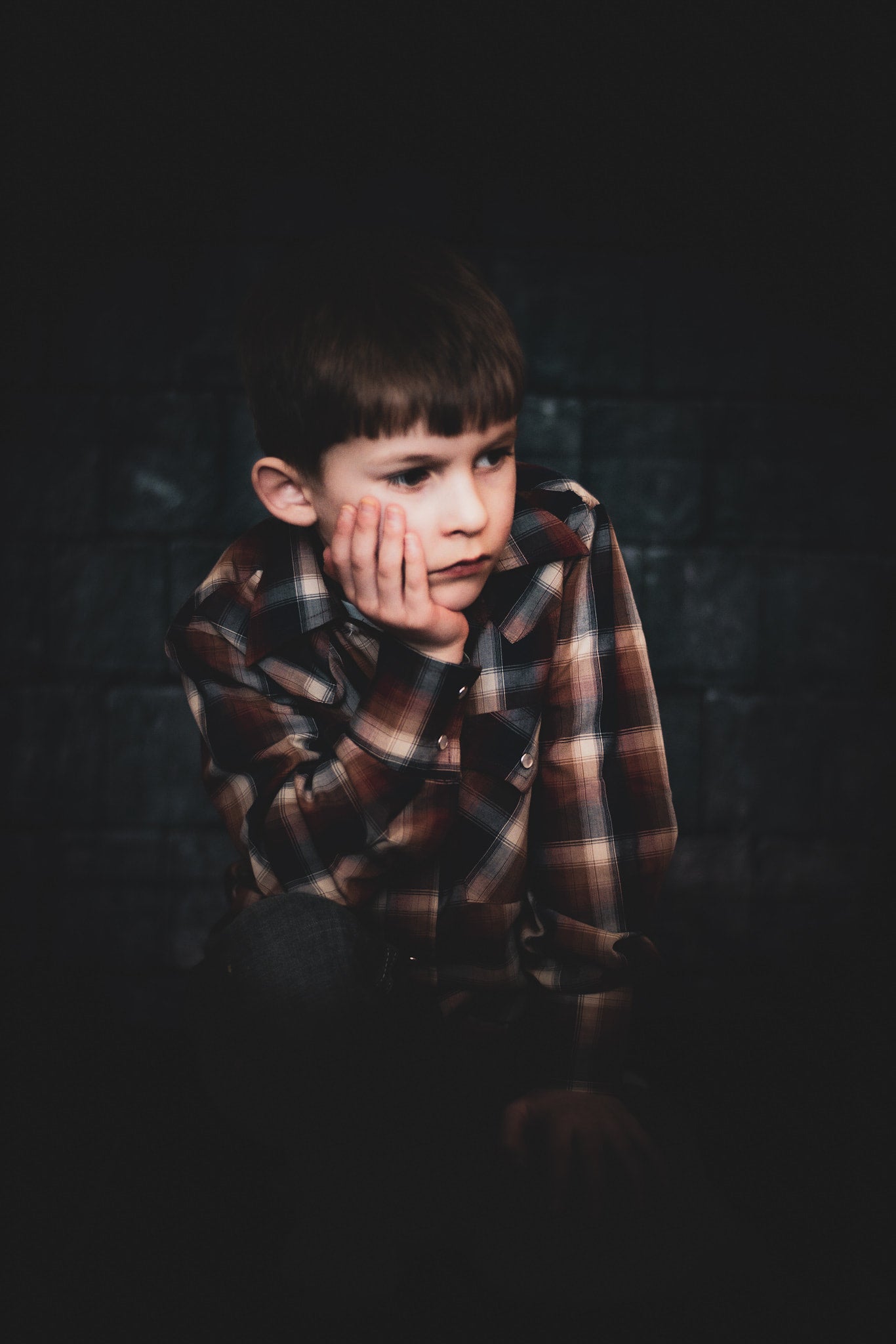 Black Grunge Brick Wall Photography Backdrops J03803