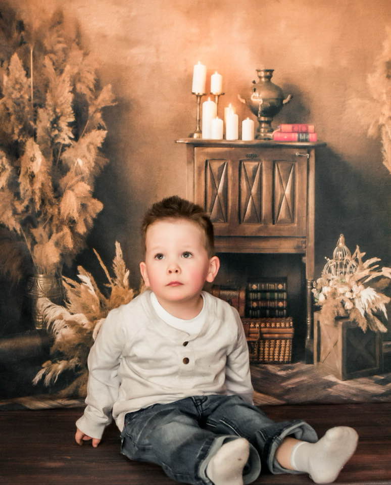 Boho Screen Pampas Grass Vintage Backdrop D1063