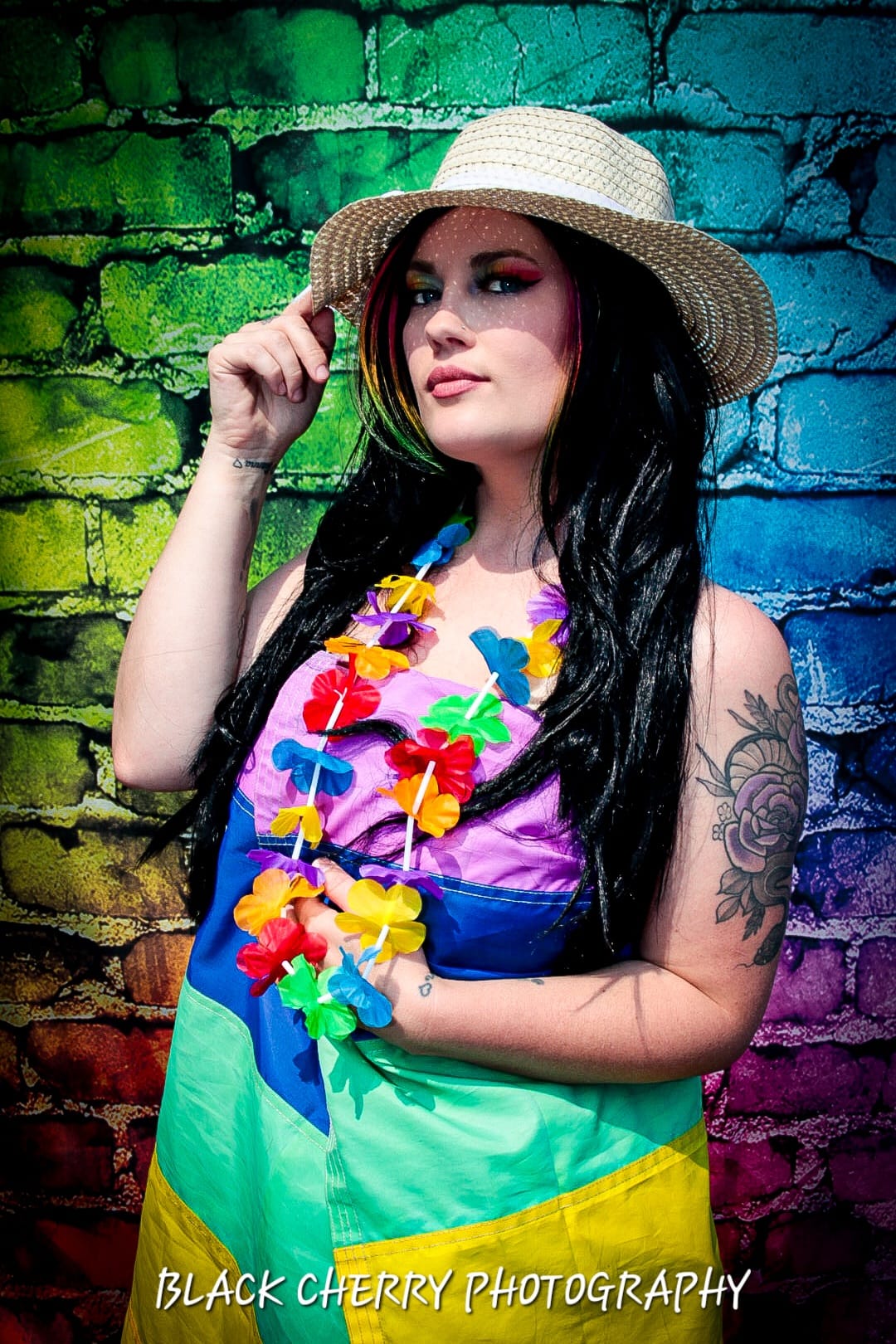 Colorful Brick Wall Backdrop For Portrait Photography SH679