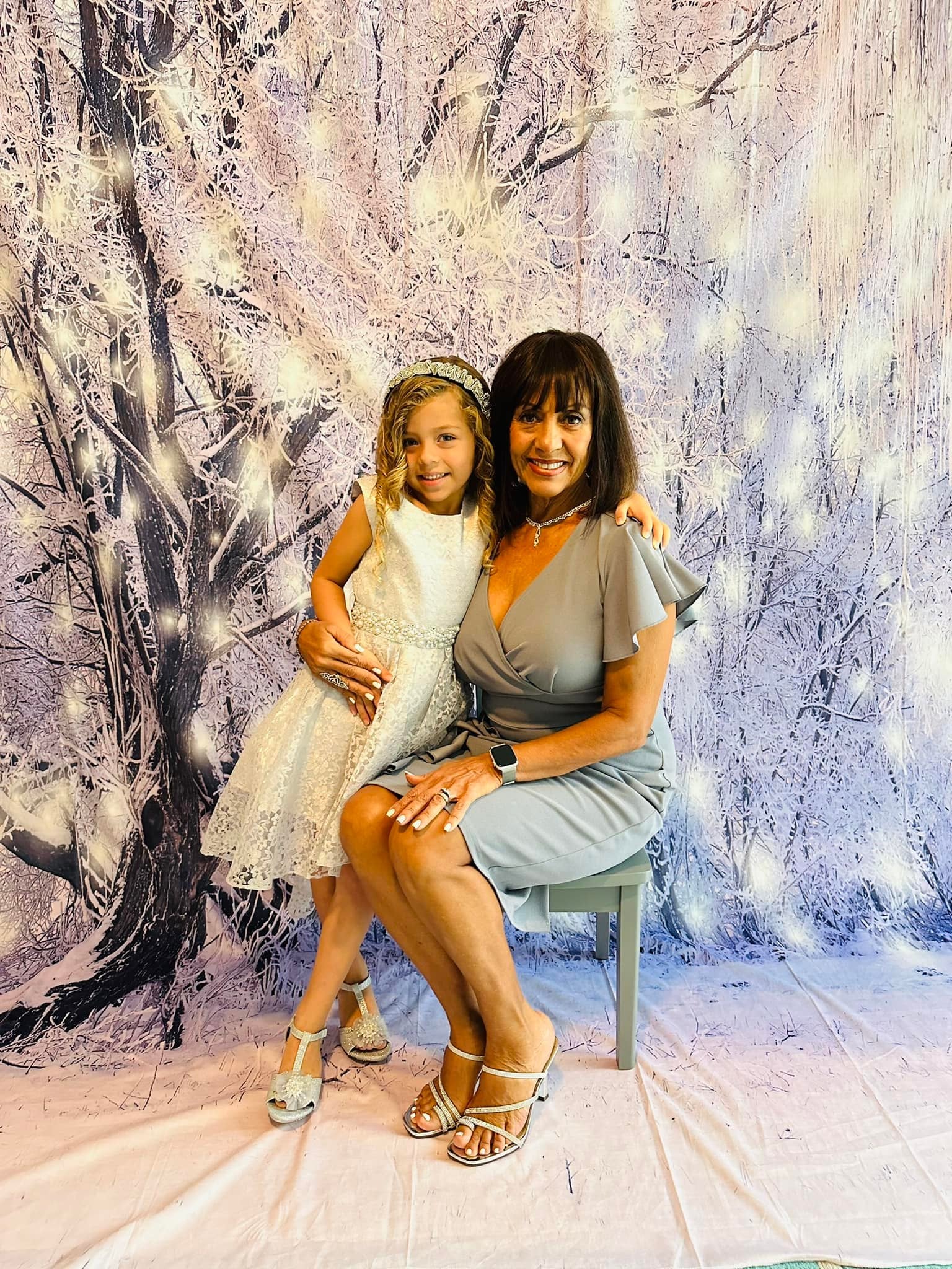 Xmas Snowflakes Winter Trees with hoarfrost Photo Studio Backdrop GC-112