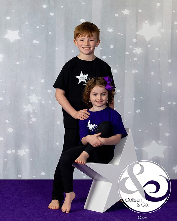 Shiny Grey Stars Glitter Photo Studio Backdrop GC-105