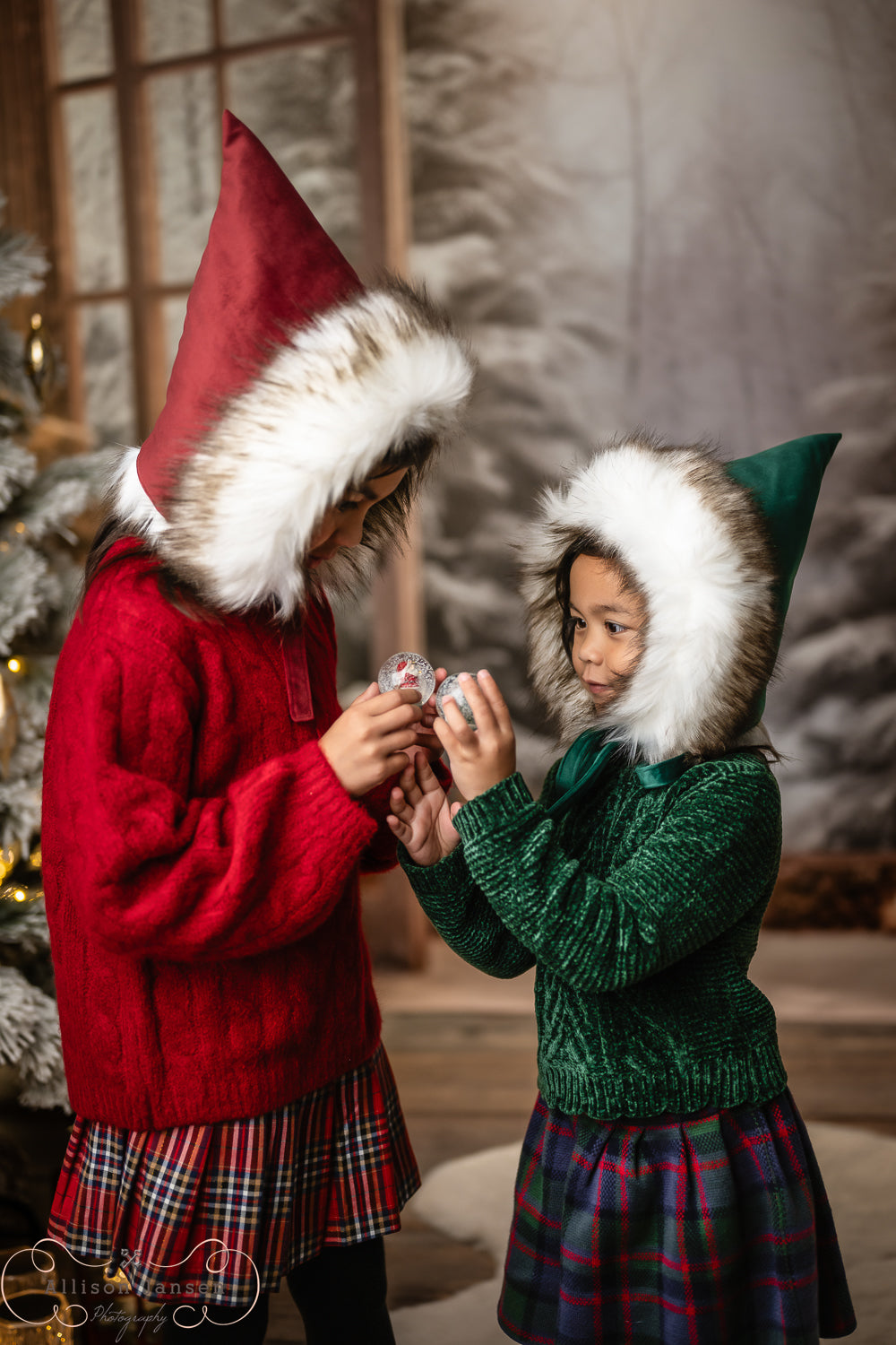 Winter Forest Backdrop Open Doors Snowy Pines Winter Backdrop MRR9-97