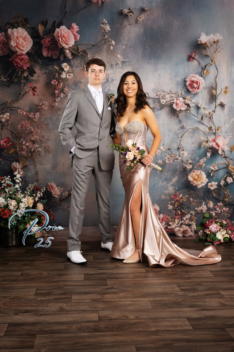 Maternity Photography Backdrops Rustic Blue Blossoms Vine Backdrop GTY2-37