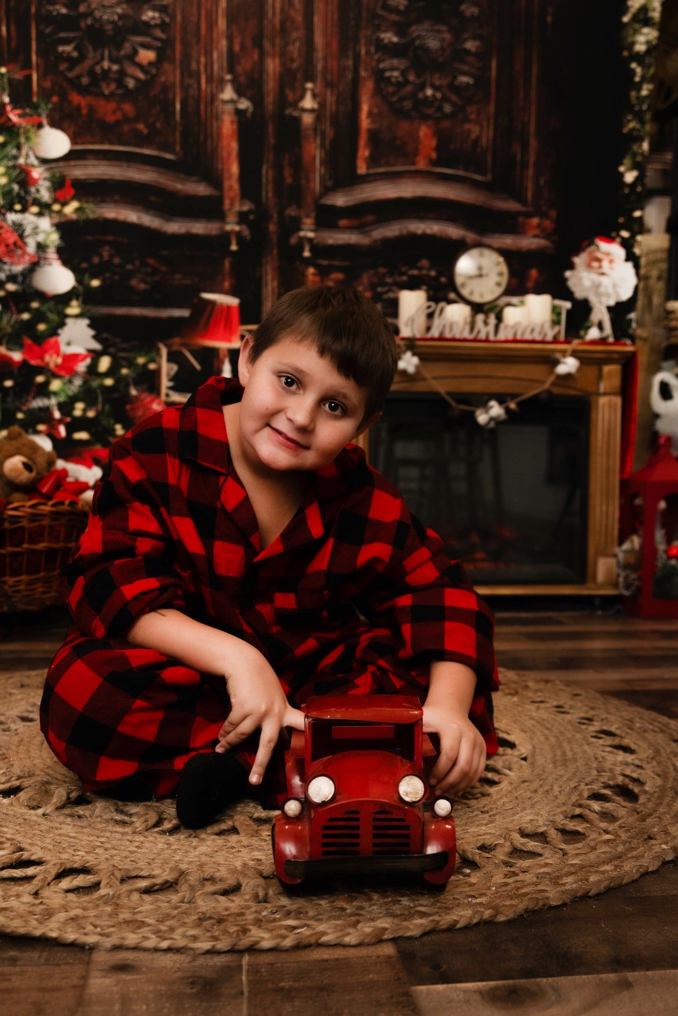 Vintage Room Door Christmas Tree Gifts Backdrop M10-21