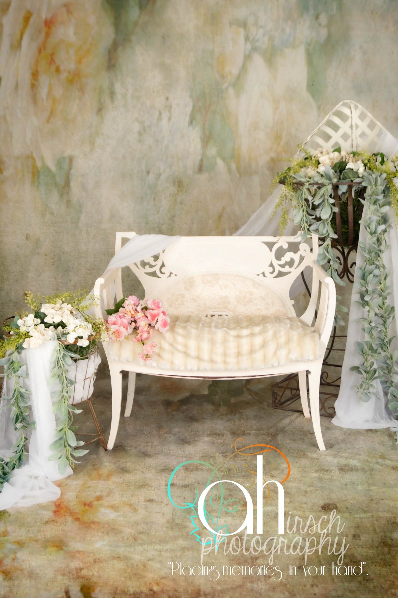 Vintage Grunge Soft Flowers Backdrop for Photography GA-65