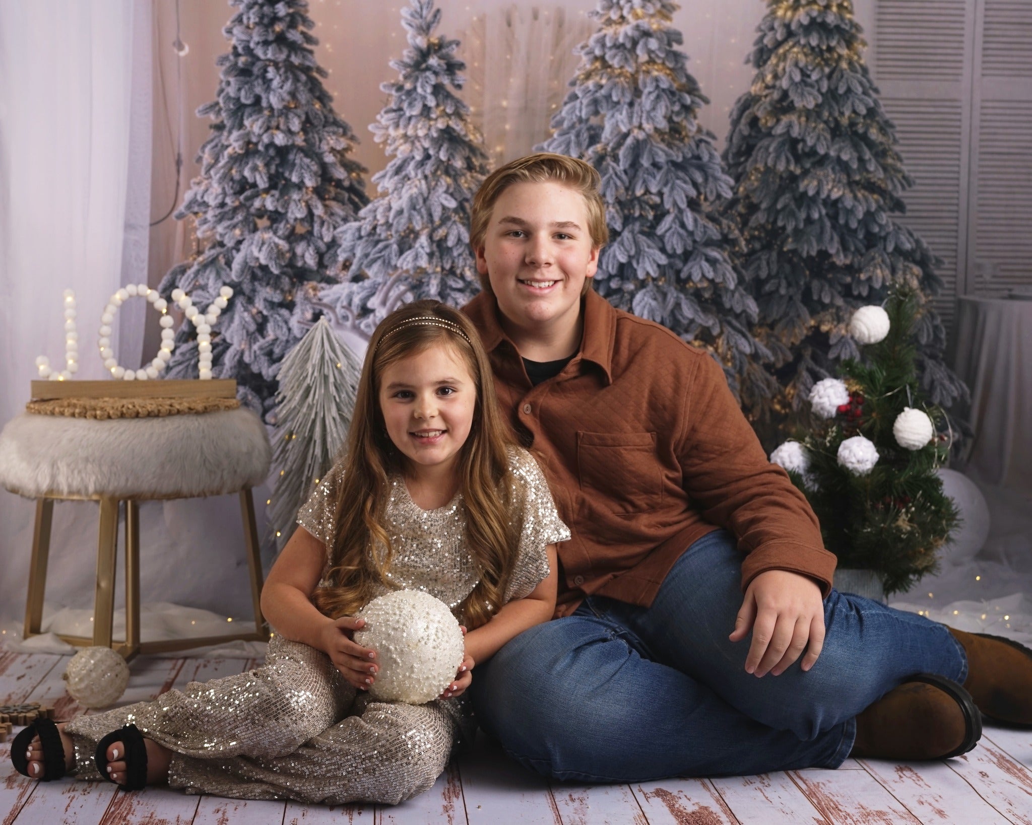 Christmas Tree Elk Decoration Photography Backdrop M10-06