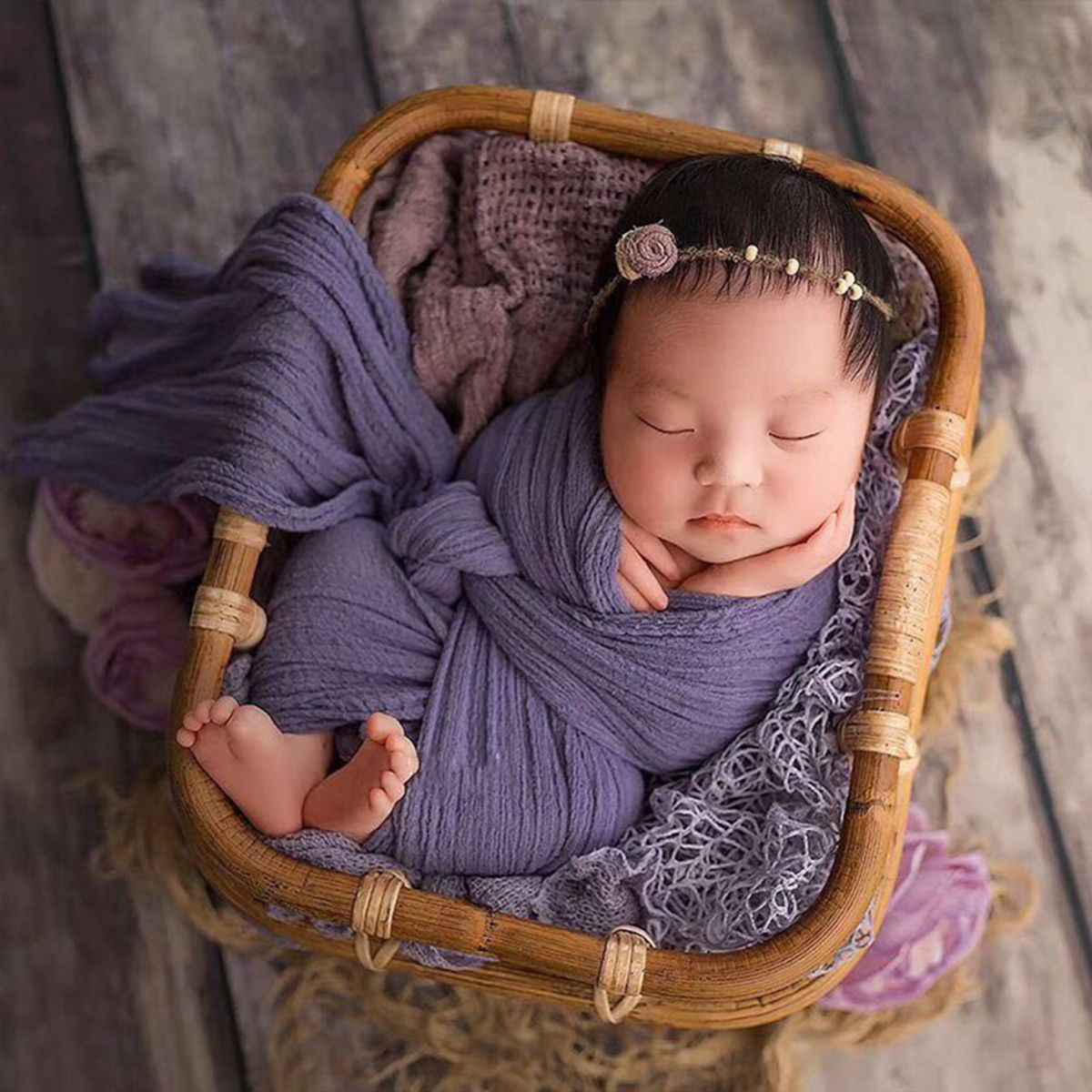 Bamboo Basket Newborn Photo Prop SYPJ9
