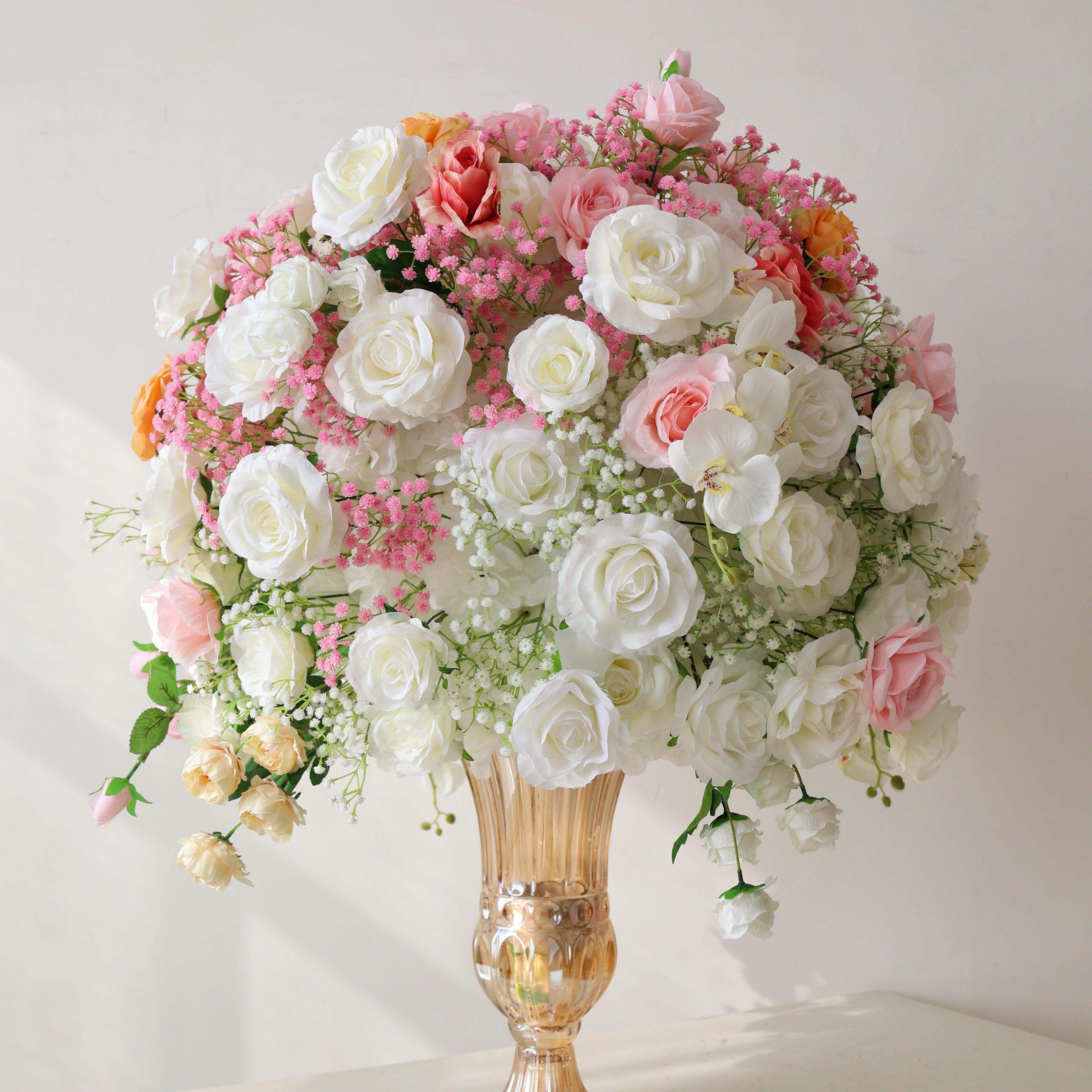 Pink Artificial Flower Centerpieces Tables Wedding Arrangement AAFC-057