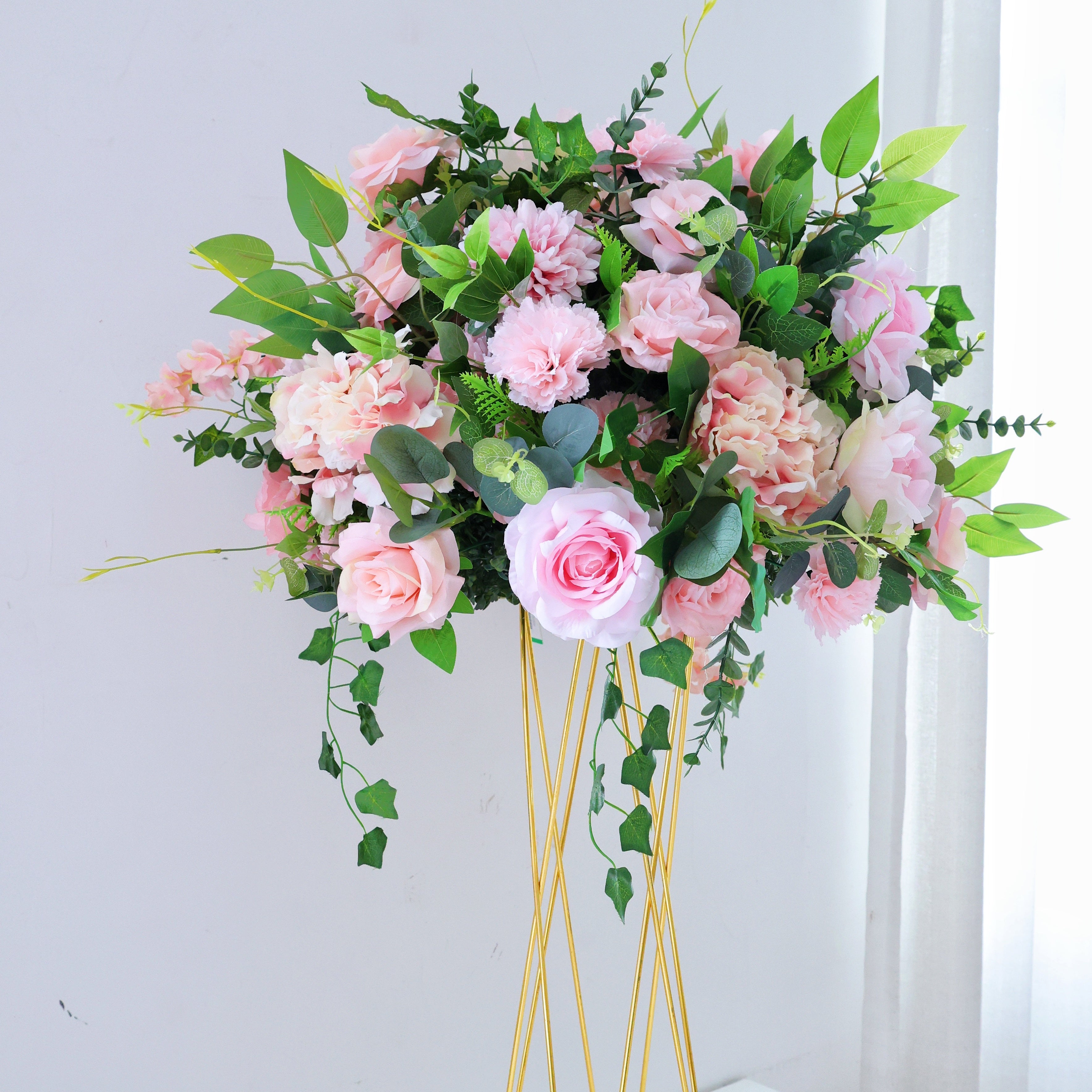 Handmade Pink Silk Flower Ball Centerpieces for Weddings Events AAFC-147