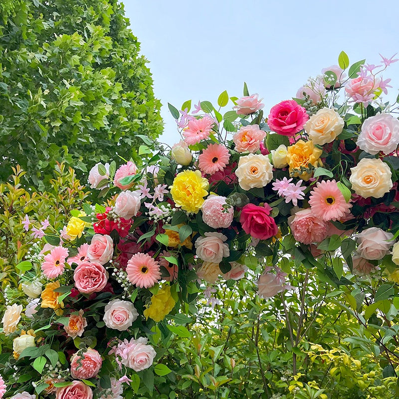Garden Style Floral Arch Backdrop for Spring Wedding Ceremony Decor ABAW-033