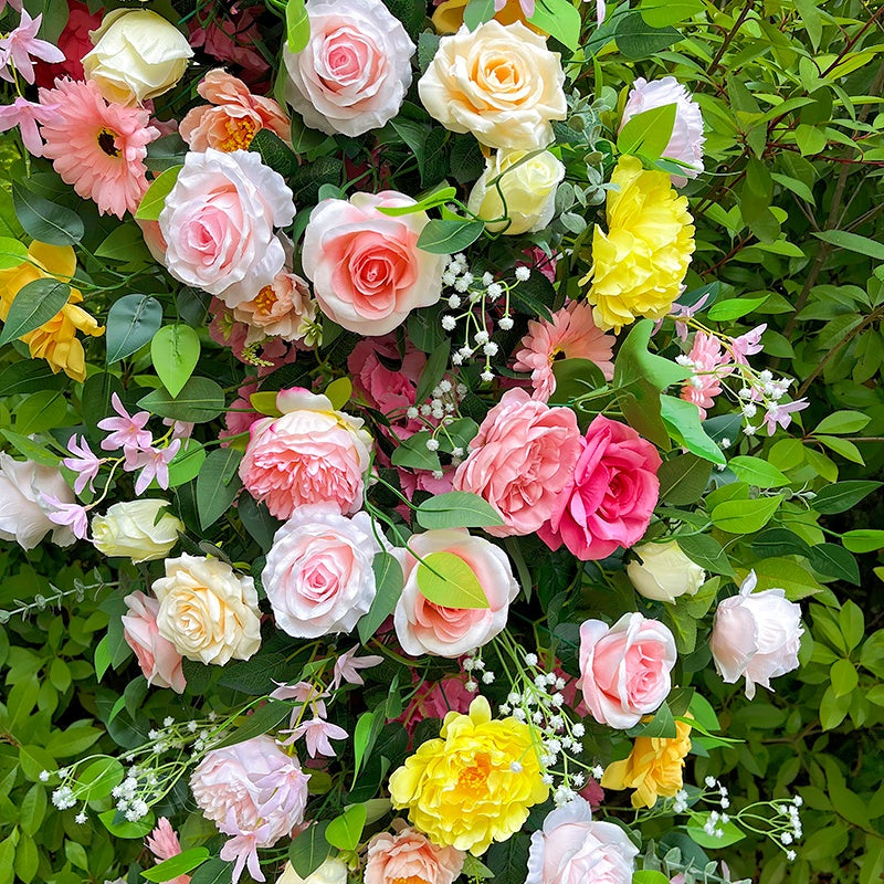 Garden Style Floral Arch Backdrop for Spring Wedding Ceremony Decor ABAW-033