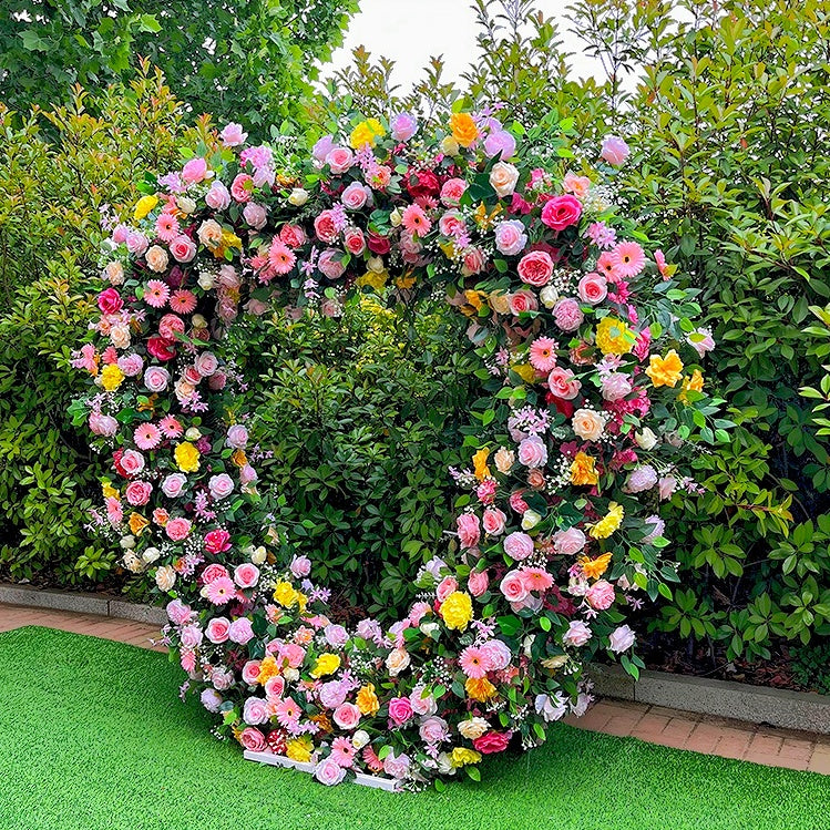 Spring Colorful Heart Shaped Arch Flower Wall Garden Home Decor ABAW-034